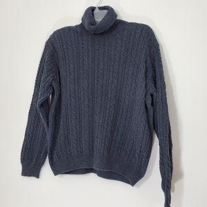 Wainscott Charcoal Gray Ribb Sweater, Size Medium